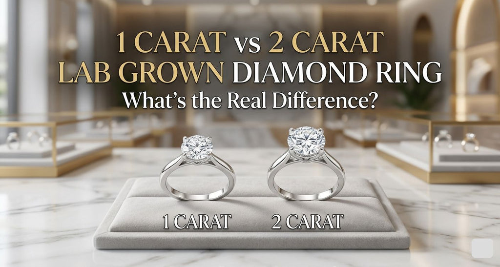 1 Carat vs 2 Carat Lab Grown Diamond Ring