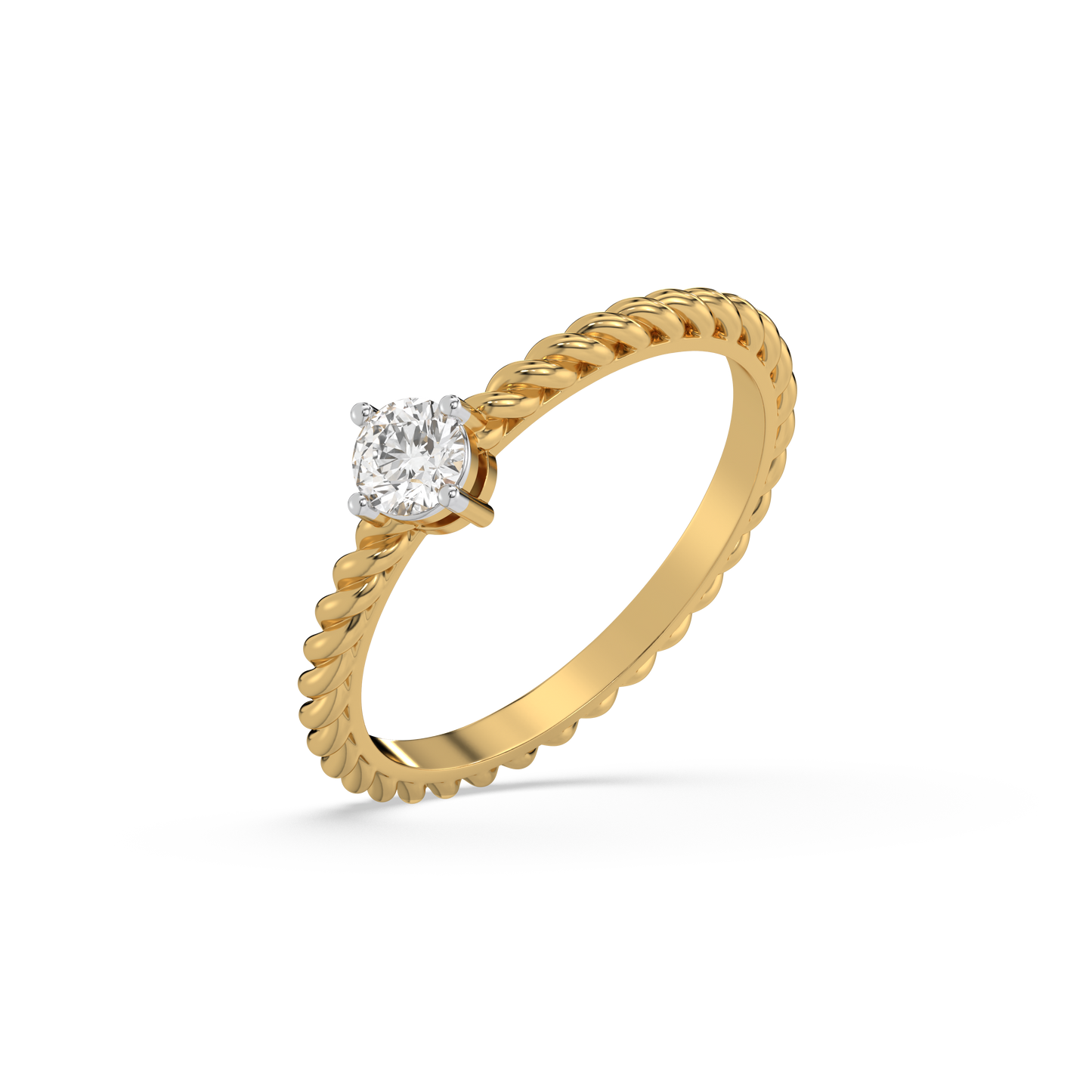 Twist of Fate Solitaire - 18kt Gold Vermeil Lab Grown Diamond Ring
