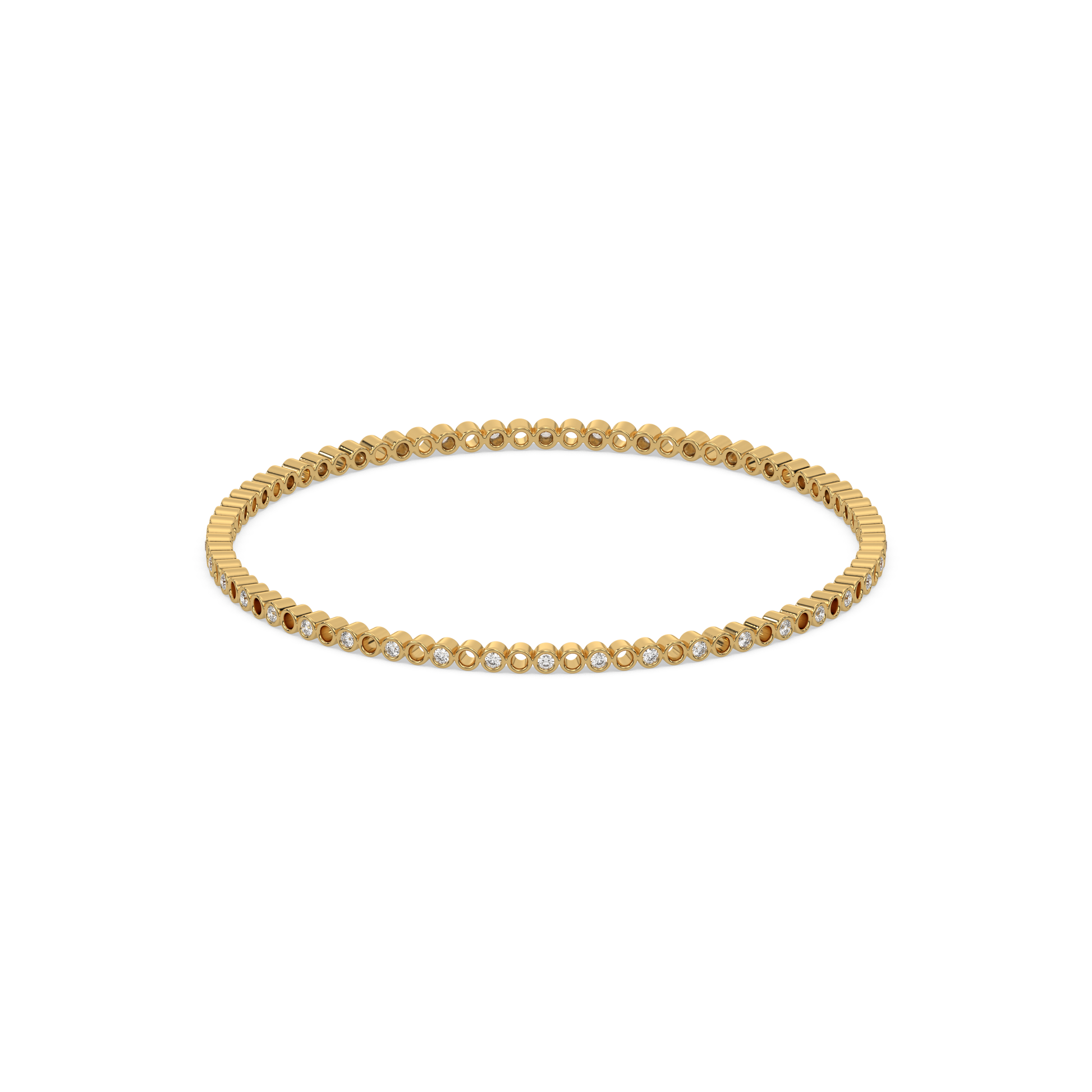Beaded 18kt Gold Vermeil Lab Grown Diamond Bangle