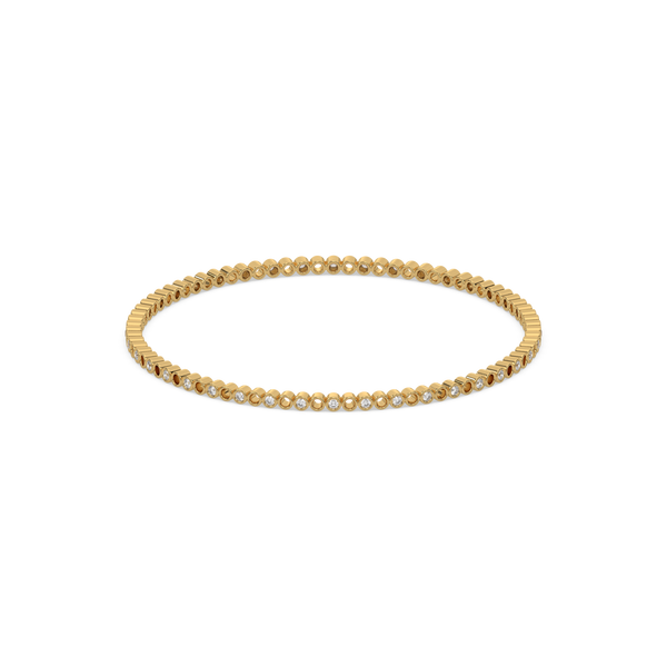 Beaded 18kt Gold Vermeil Lab Grown Diamond Bangle