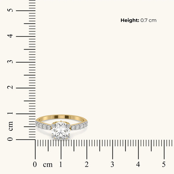 Butterfly Solitaire Pure Gold Lab Diamond Engagement Ring - Measure on scale
