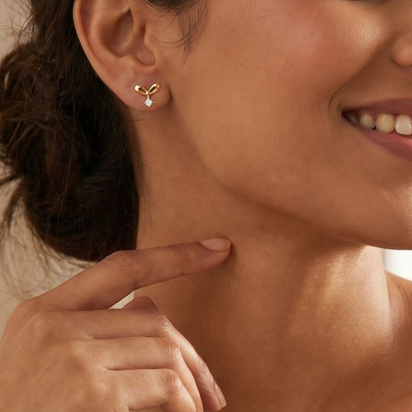 Sweet Knot - Lab Diamond Stud Earrings