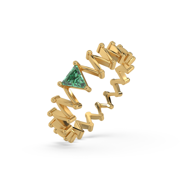 Lukson Nature's Flow Emerald Lab Grown Diamond Band Ring