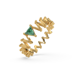 Nature's Flow - Emerald Band Ring