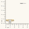 Vintage Rope Pure Gold Lab Diamond Emerald Ring - Dimension measure on scale
