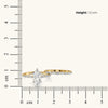 Classic Marquise Pure Gold Lab Diamond Bridal Ring Set - dimension measure on scale