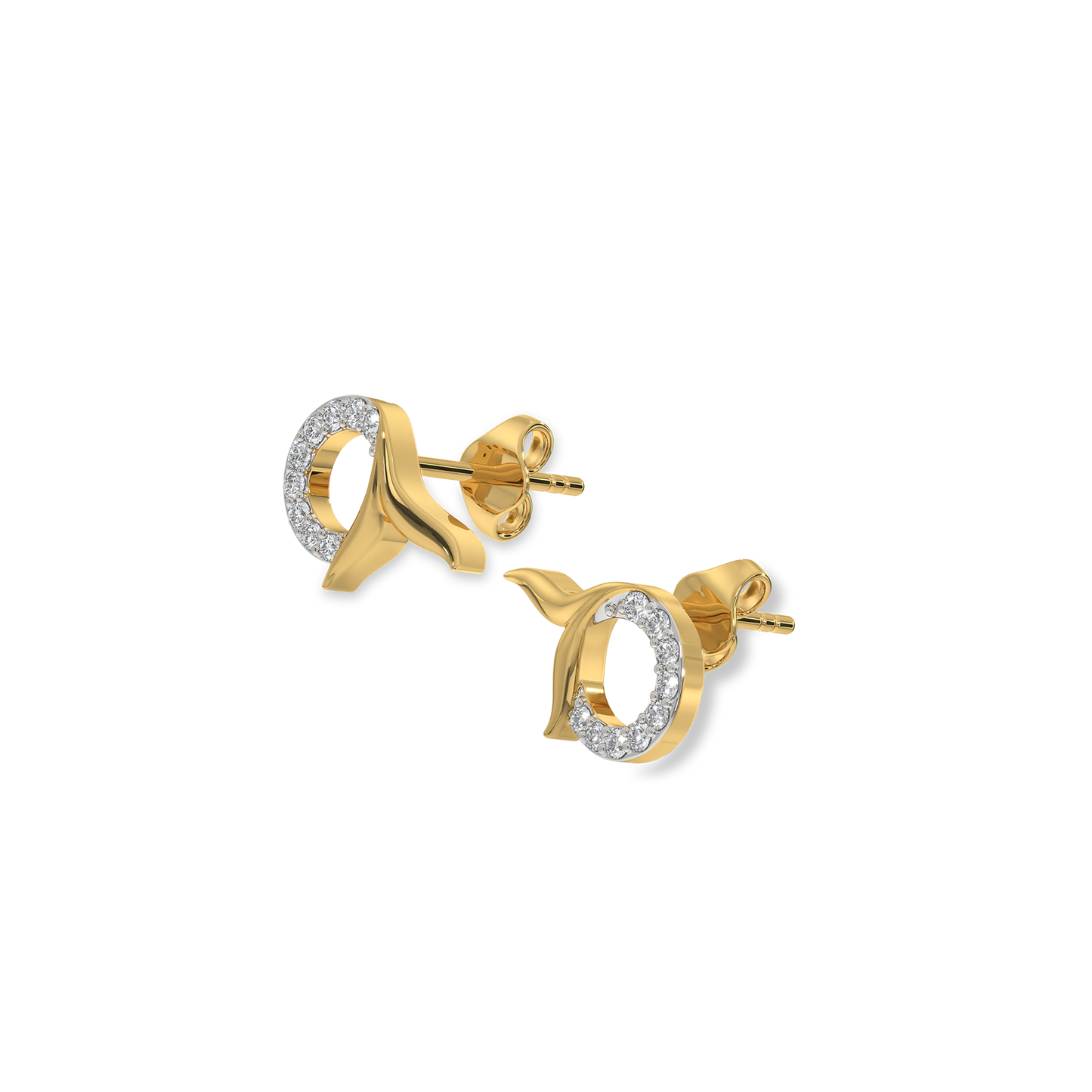 Serene Tail Stud - Lab Grown Diamond Earrings