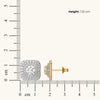 Double Halo Lab Diamond Stud Earrings - Dimension measured on scale