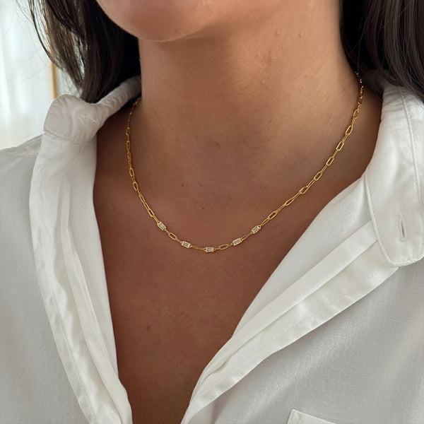 Facet Medley - Pure Gold Lab Grown Diamond Necklace - Lukson