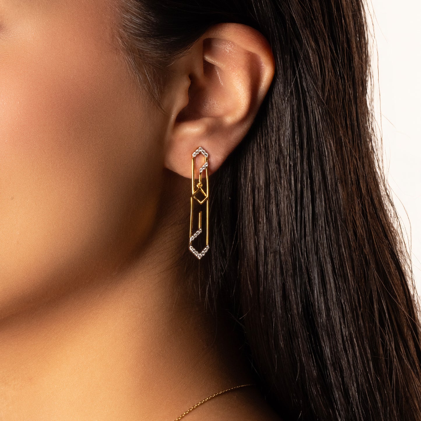 Groove Rhythm 18kt Gold Vermeil Lab Grown Diamond Drop Earrings