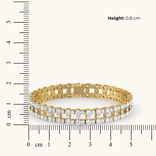 Open Mesh Pure Gold Lab Diamond Tennis Bracelet