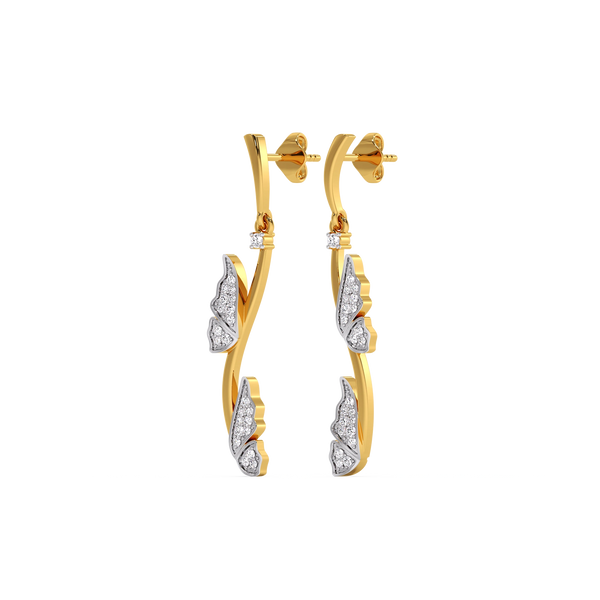 Lukson lab grown diamond wing earrings