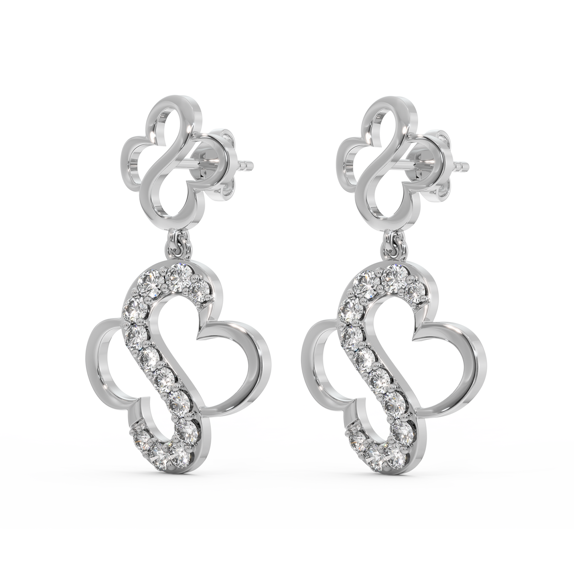 Clover S-Drops - Lab Diamond Earrings