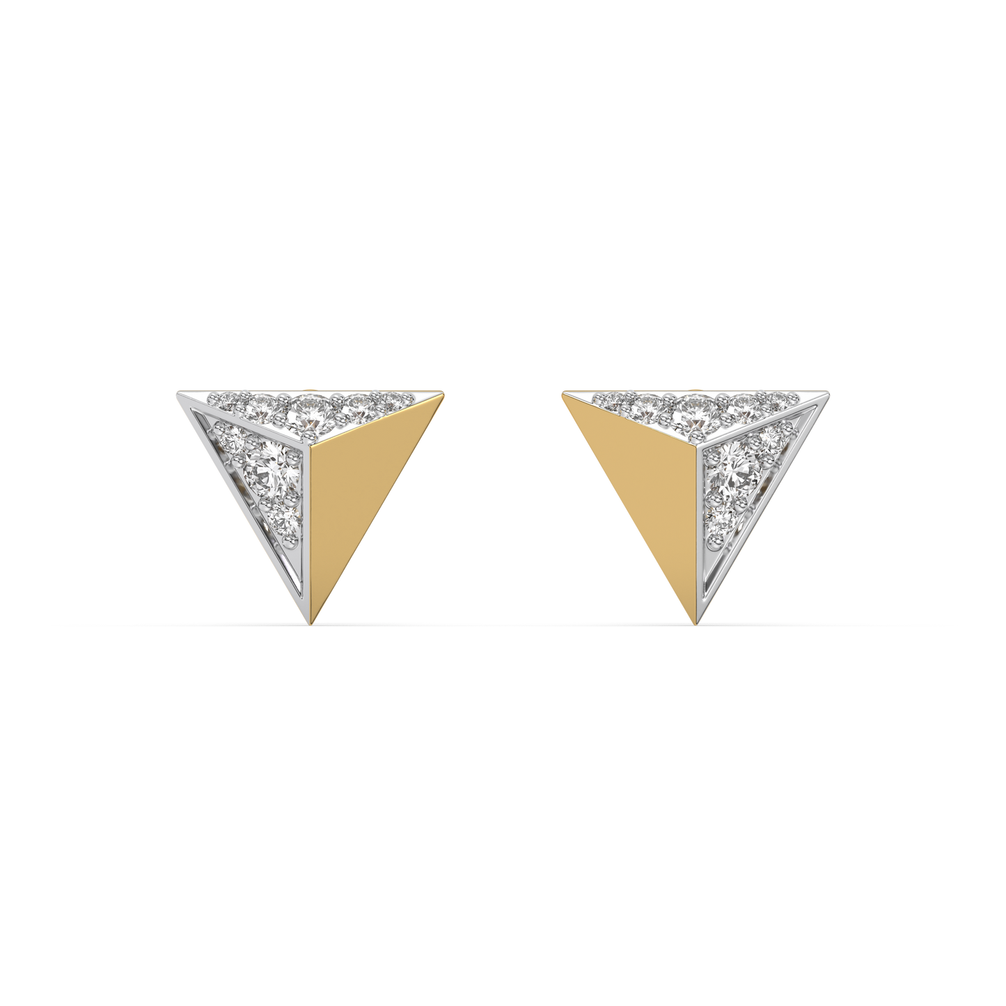 Prism Point Studs - 18kt Gold Vermeil Lab Grown Diamond Earrings