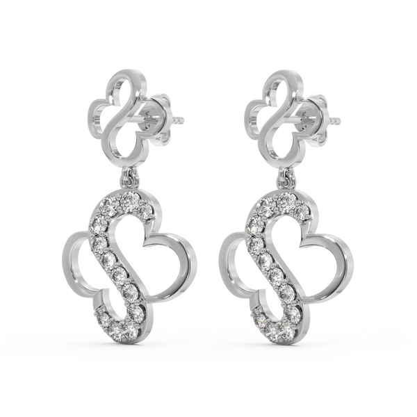 Lukson Clover S-Drops925 Sterling Lab Grown Diamond Earrings for Women