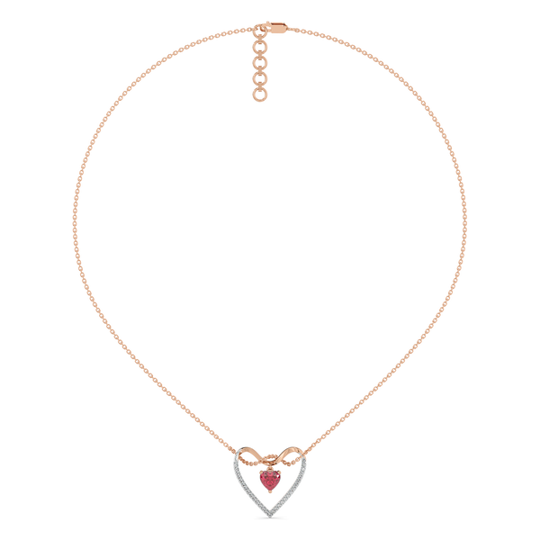 Love on a String 18kt Rose Gold Vermeil Lab Grown Diamond Necklace Online in India - Lukson