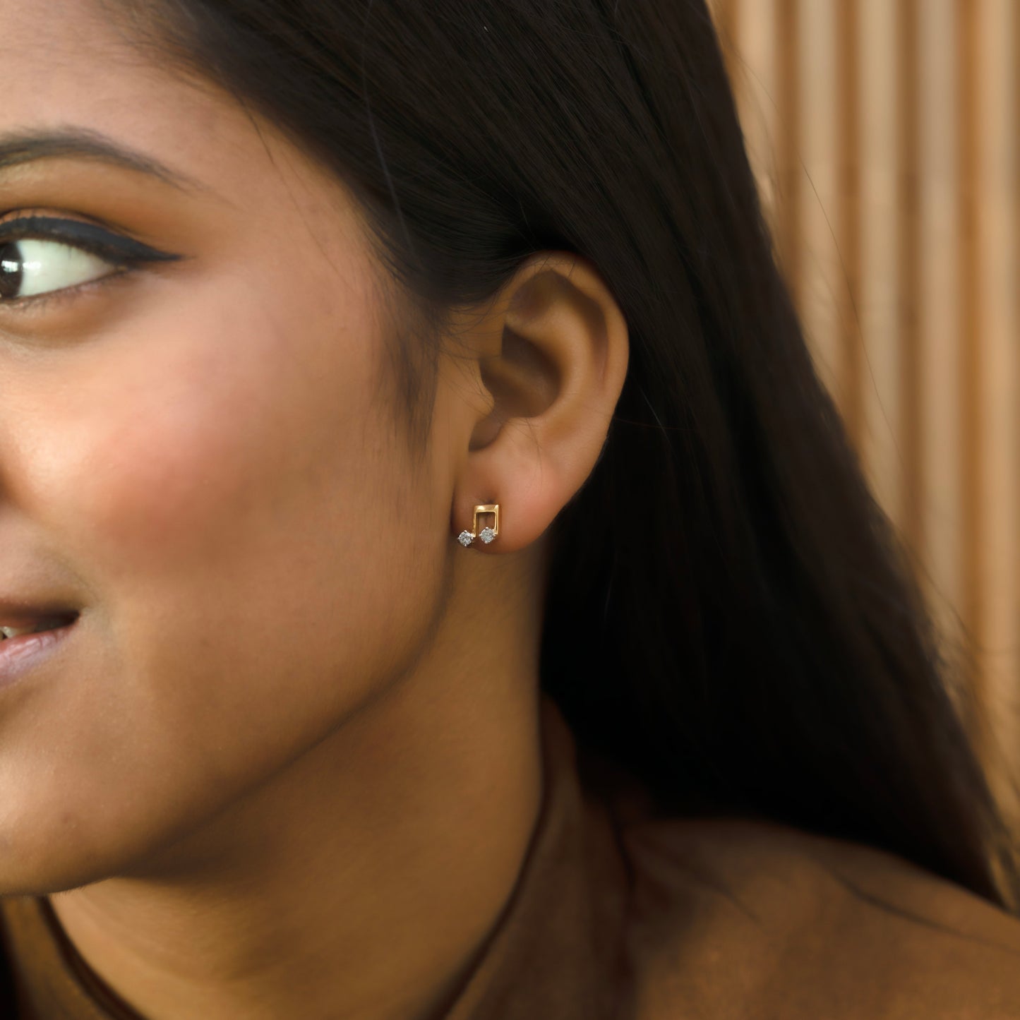 Harmony Beam - Lab Diamond Stud Earrings