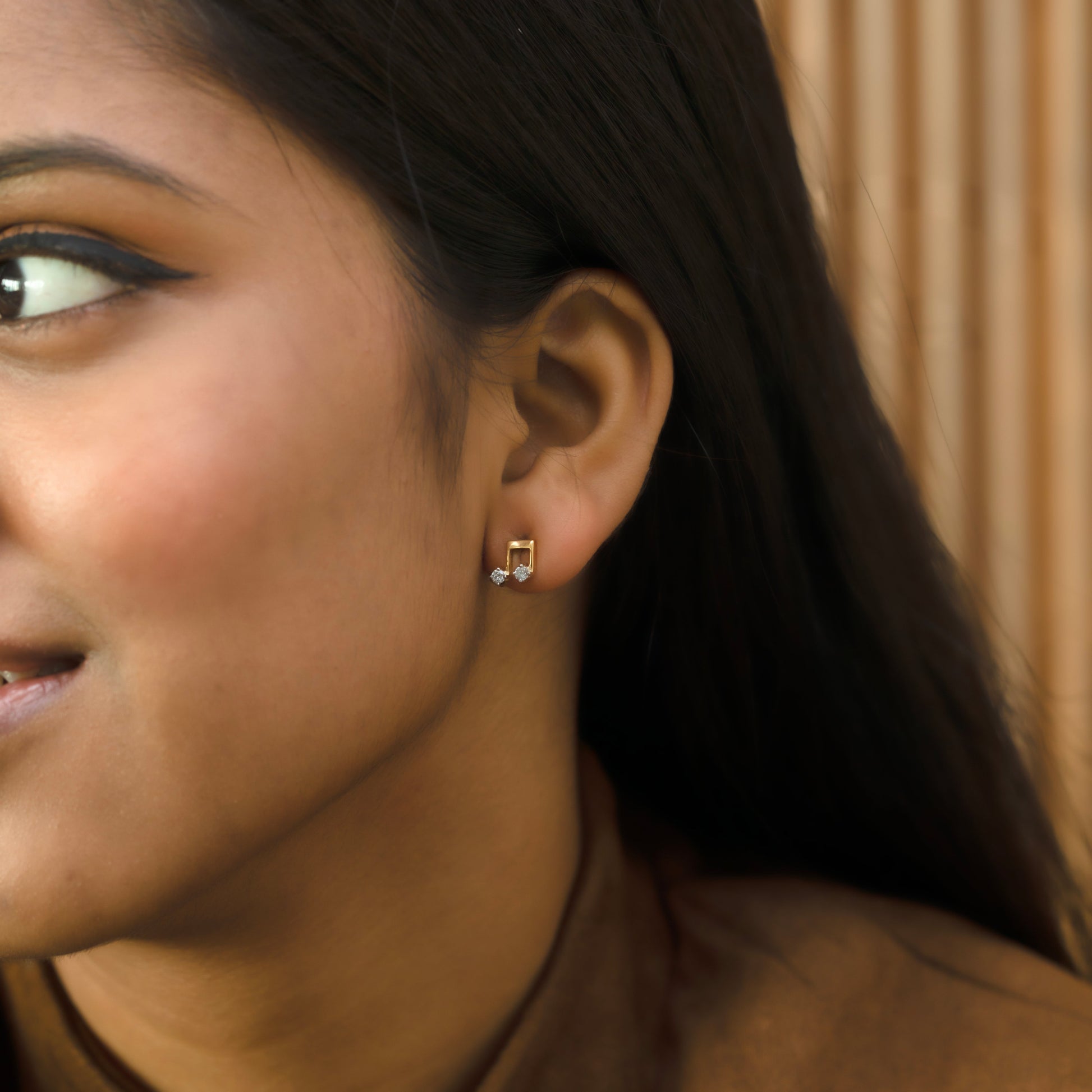 Harmony Beam - Lab Diamond Stud Earrings