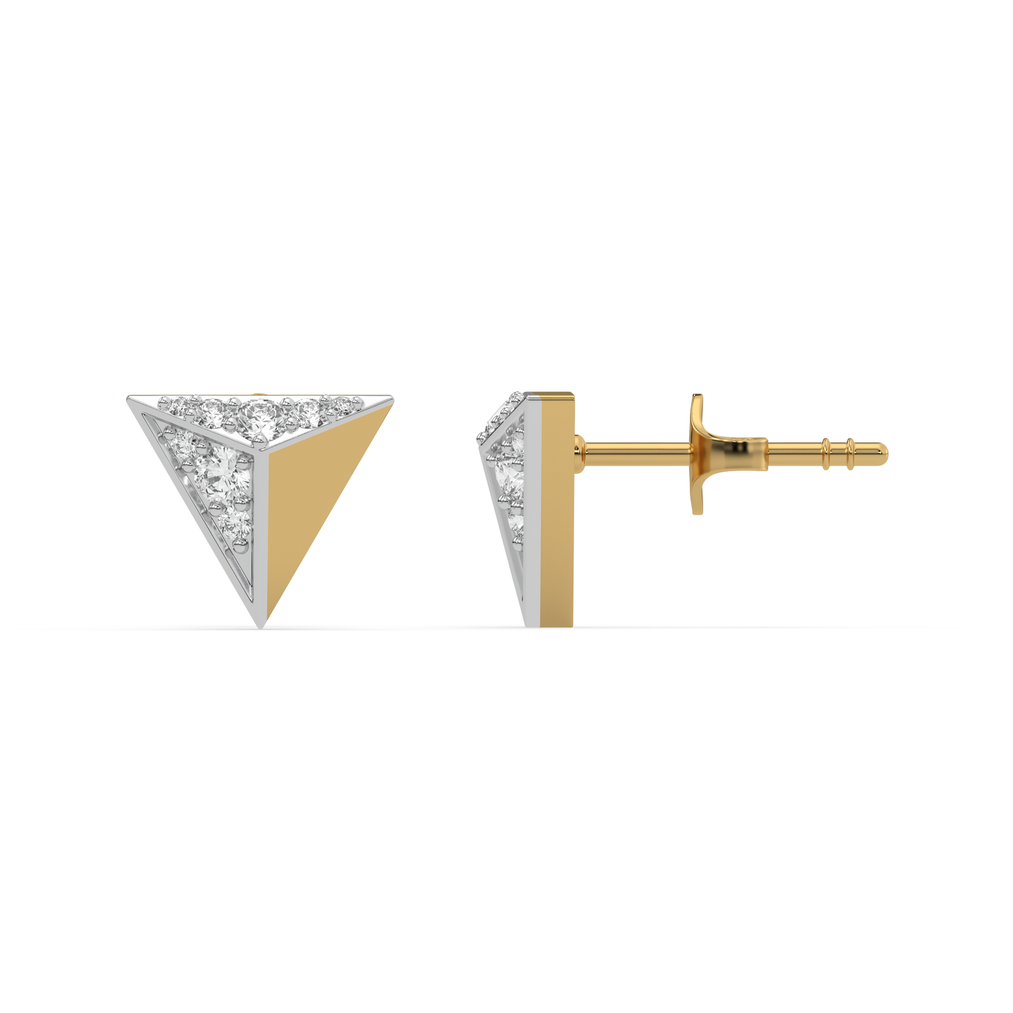 Prism Point Studs - 18kt Gold Vermeil Lab Grown Diamond Earrings
