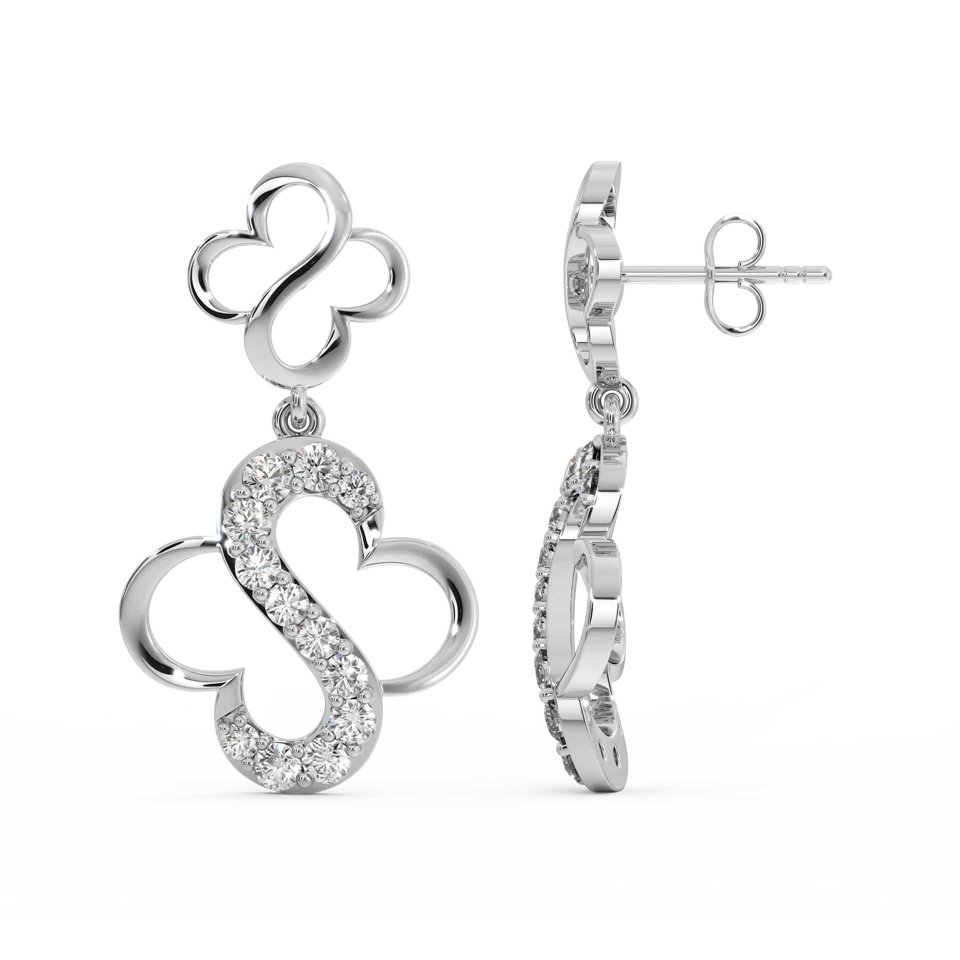 Clover S-Drops - Lab Diamond Earrings