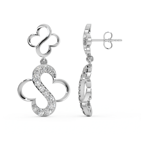 Clover S-Drops925 Sterling Lab Grown Diamond Earrings Online - Lukson