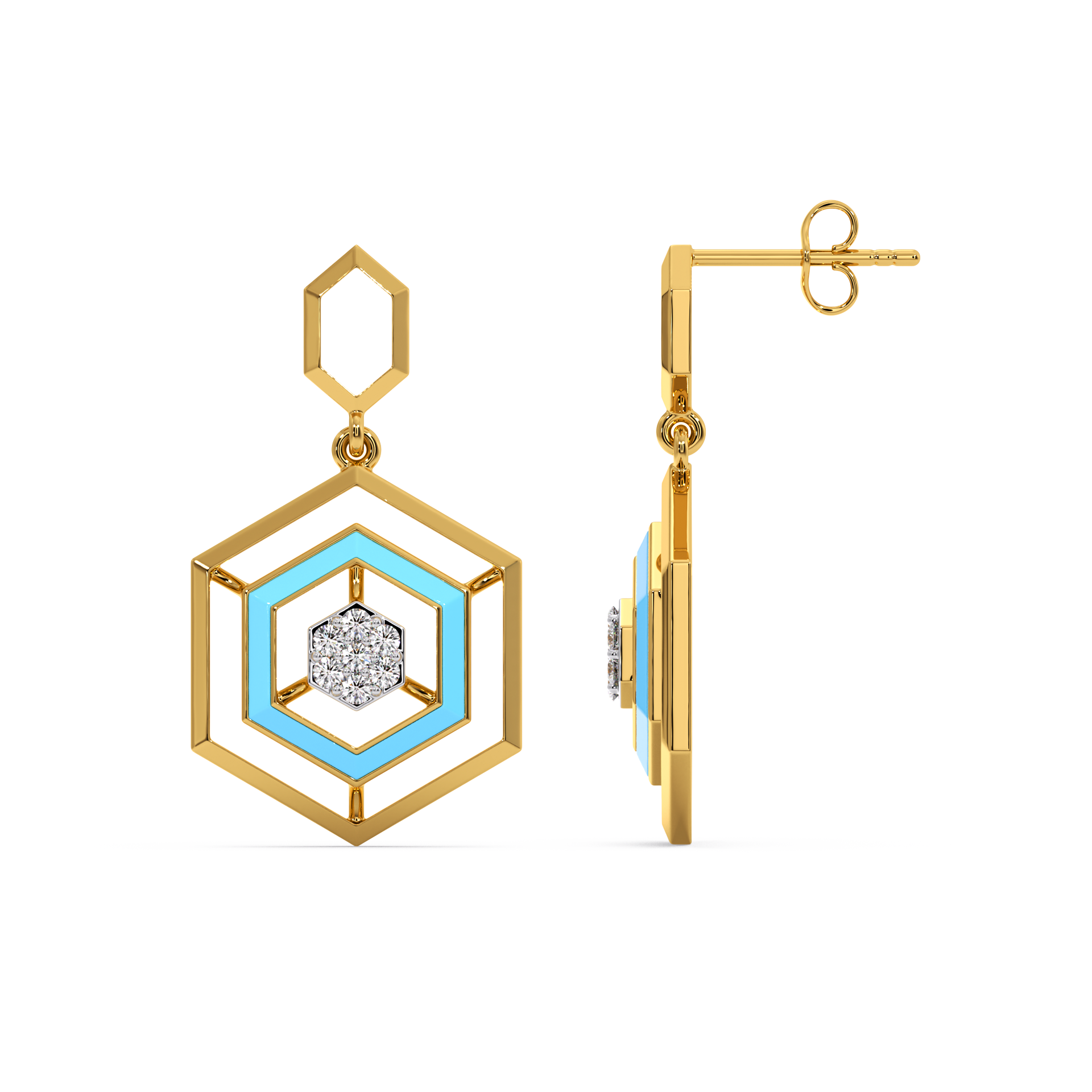 Hexa Glam - Lab Diamond Drop Earrings