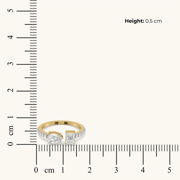 Asymmetric Love - Pure Gold Lab Diamond Engagement Ring