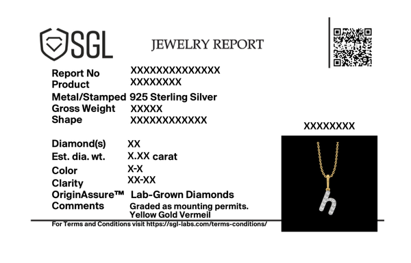 Hey There H - Lab Diamond Alphabet Pendant
