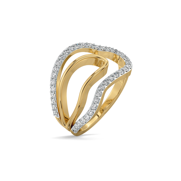 Lukson Abstract Curves 18kt Gold Lab Grown Diamond Cocktail Ring Online