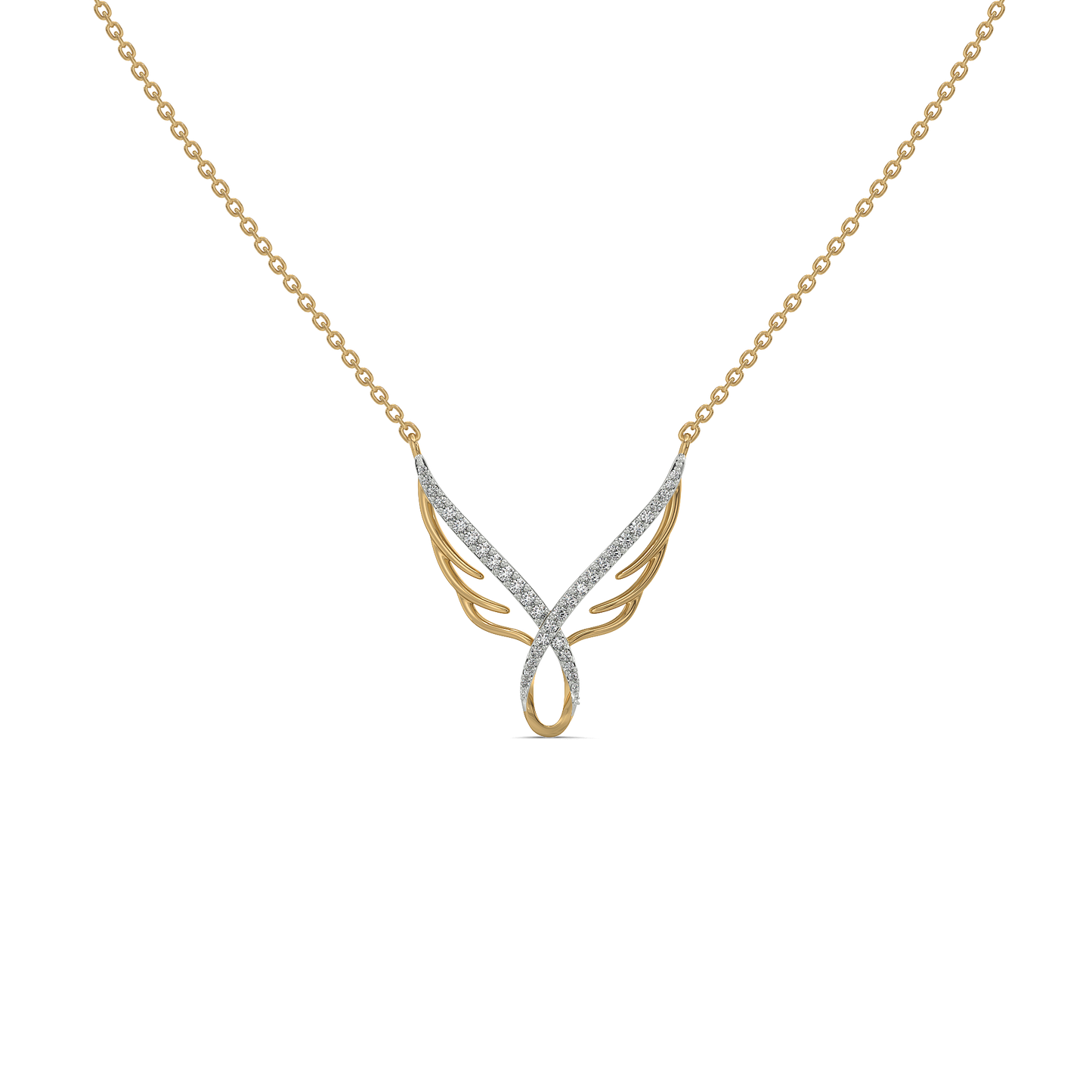Angel's Embrace - 18kt Gold Vermeil Lab Grown Diamond Necklace