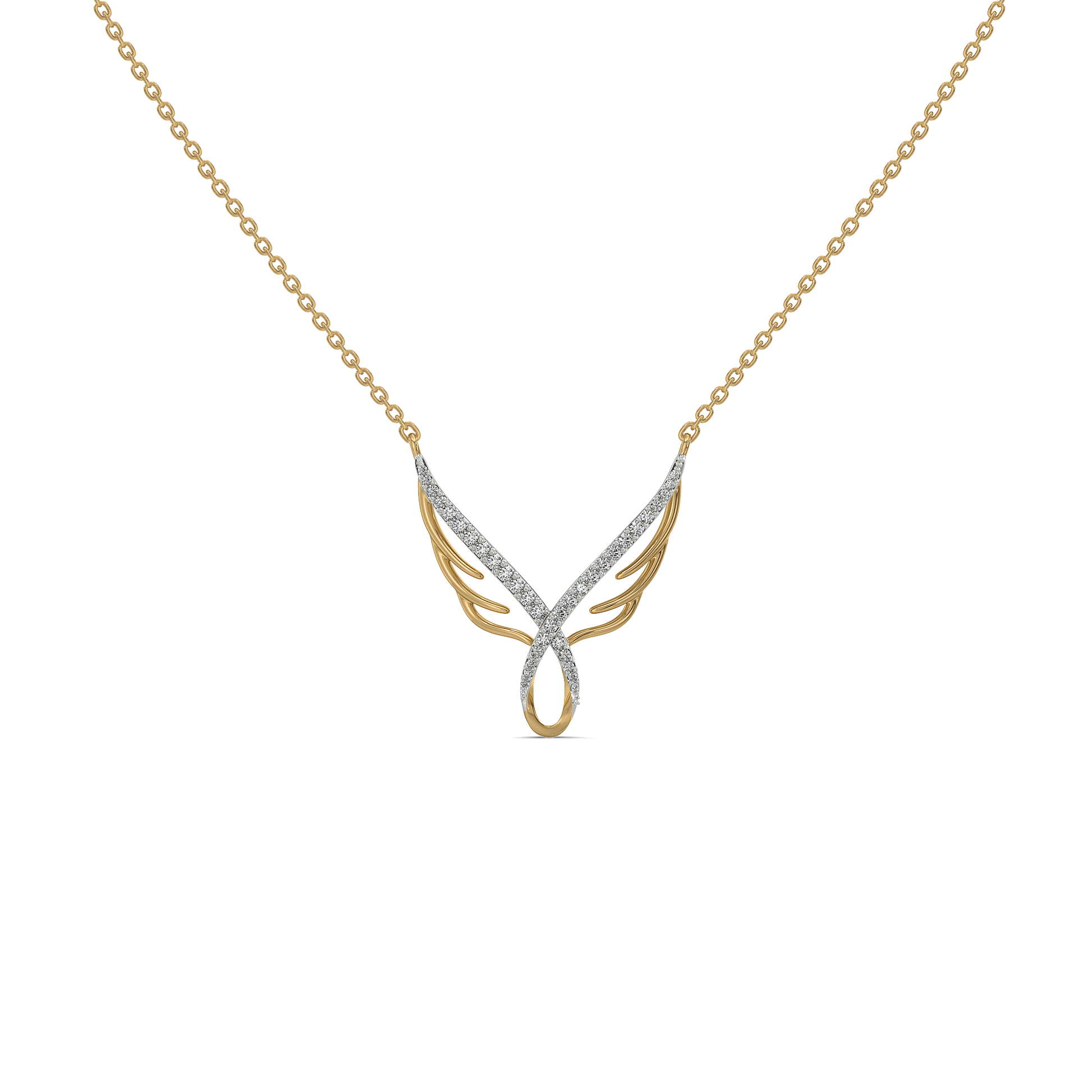 Angel's Embrace - 18kt Gold Vermeil Lab Grown Diamond Necklace