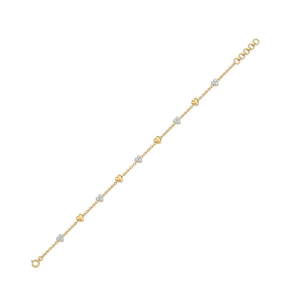 Lukson Beating Heart 18kt Gold Vermeil - Lab Grown Diamond Station Bracelet