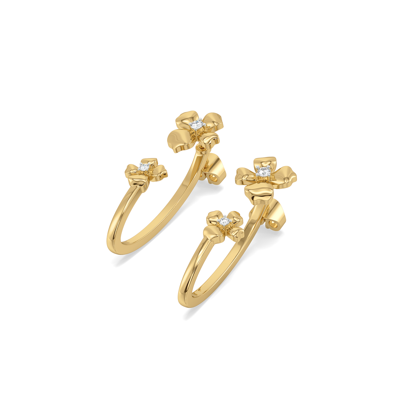 Blossom Hoops -18kt Gold Vermeil Lab Grown Diamond Earrings