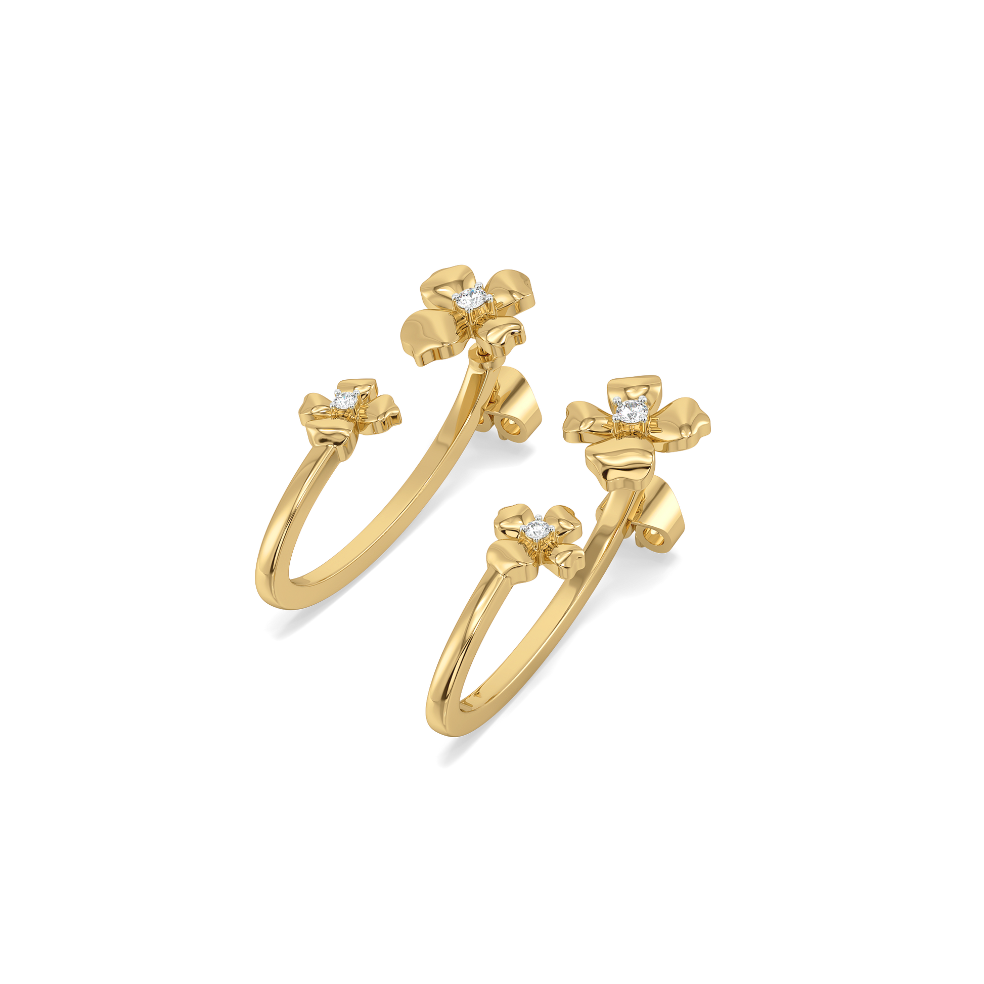 Blossom Hoops -18kt Gold Vermeil Lab Grown Diamond Earrings