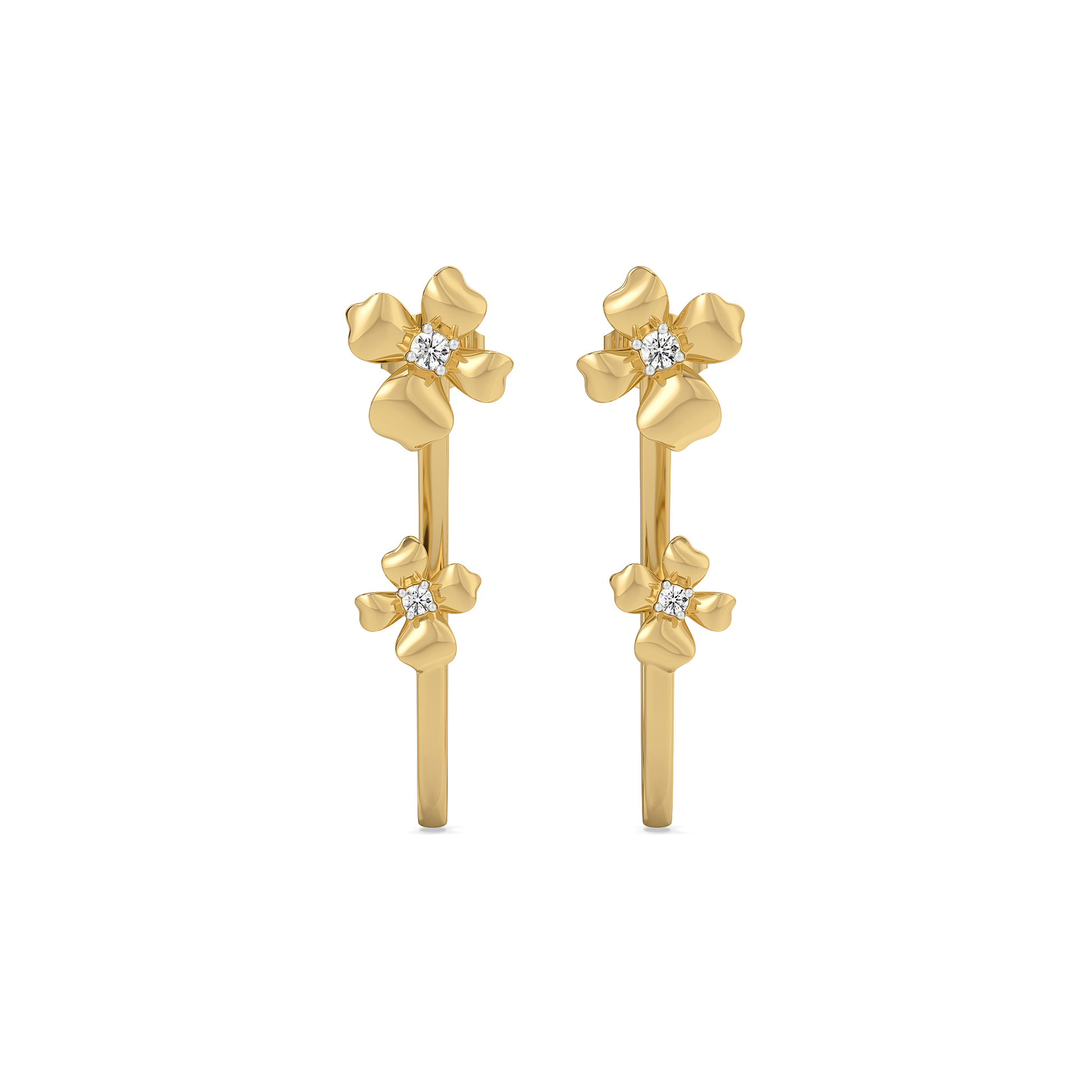 Blossom Hoops -18kt Gold Vermeil Lab Grown Diamond Earrings