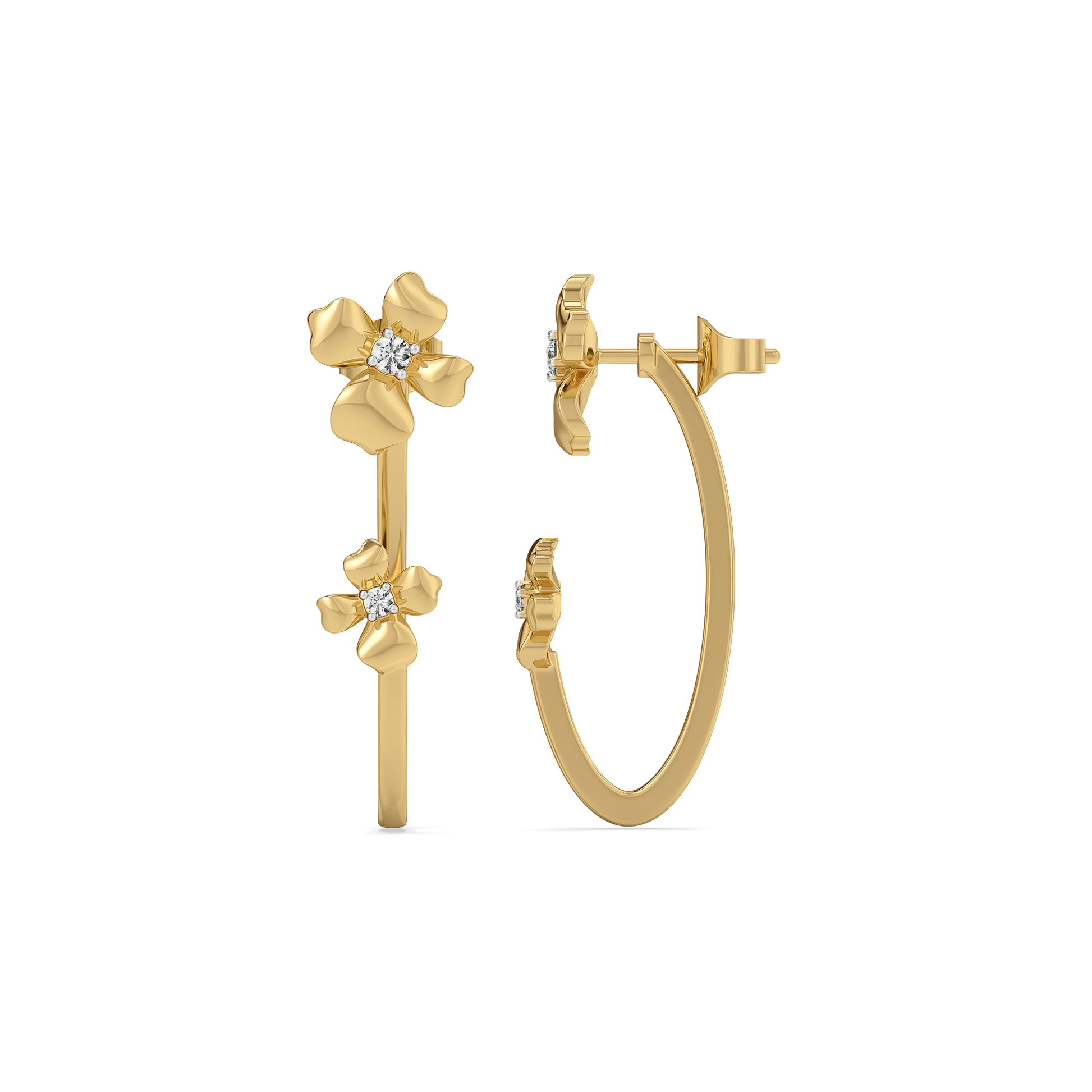 Blossom Hoops -18kt Gold Vermeil Lab Grown Diamond Earrings