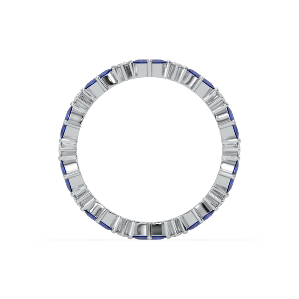 Blue Sapphire Lab Grown Diamond Eternity Ring at Lukson