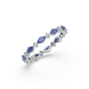 Lukson Blue Sapphire Lab Grown Diamond Eternity Ring
