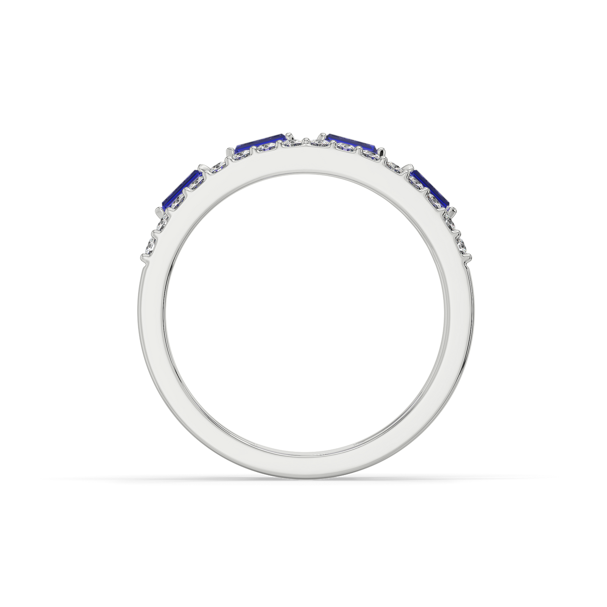 Blue Sapphire Soiree Fashion Ring-925 Sterling Silver Lab Grown Diamond Ring