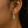 Lukson lab grown diamond earrings side view