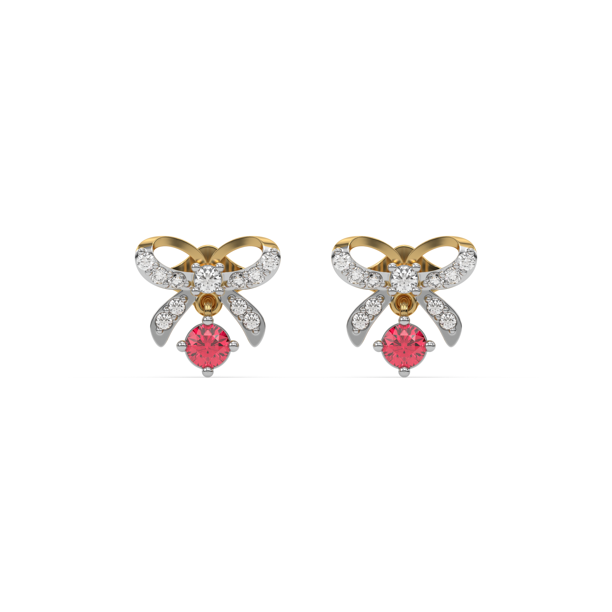 Bow Knot Studs - 18kt Vermeil Gold Plating Lab Grown Diamond Earrings