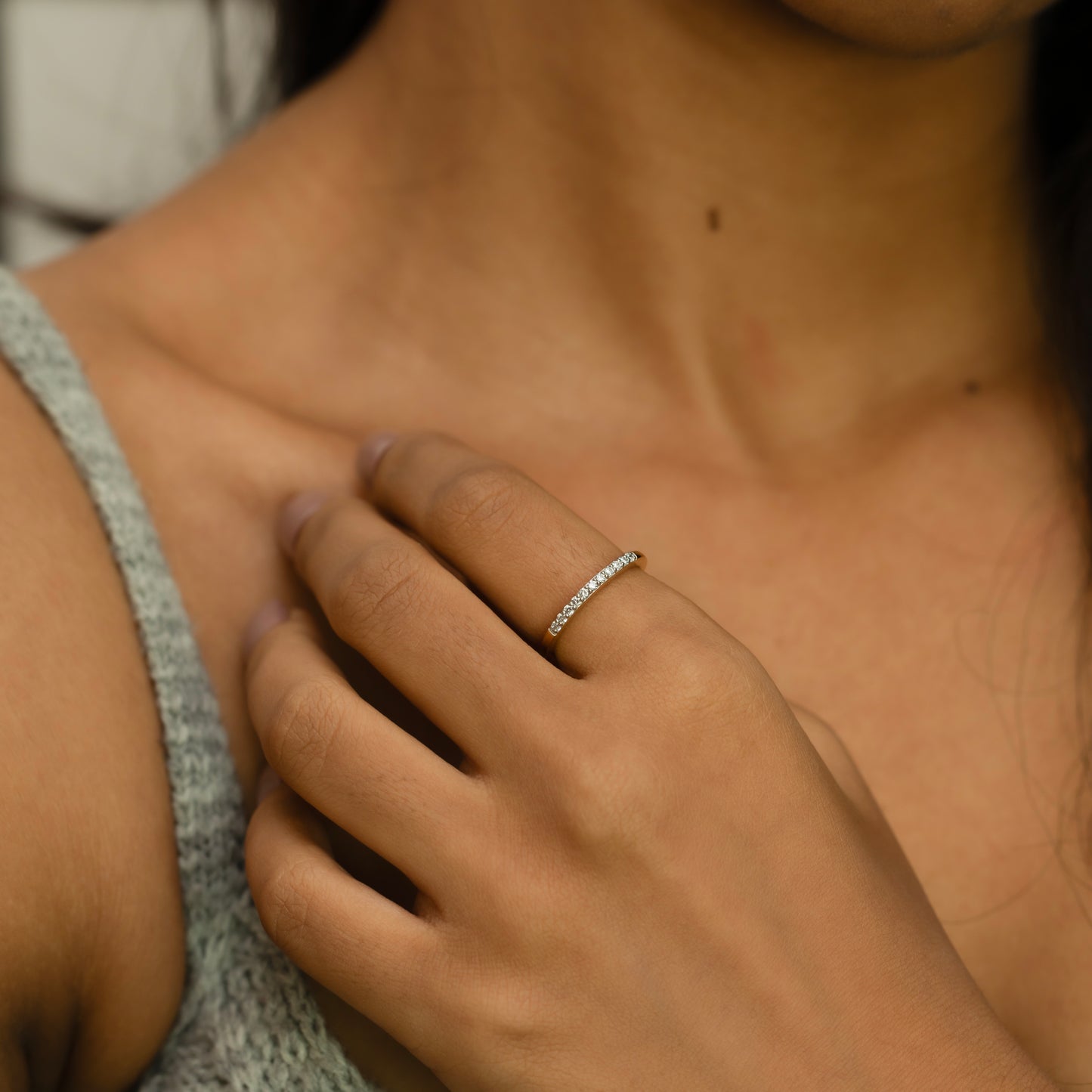 Classic Slim Band - 18kt Gold Vermeil Lab Grown Diamond Ring