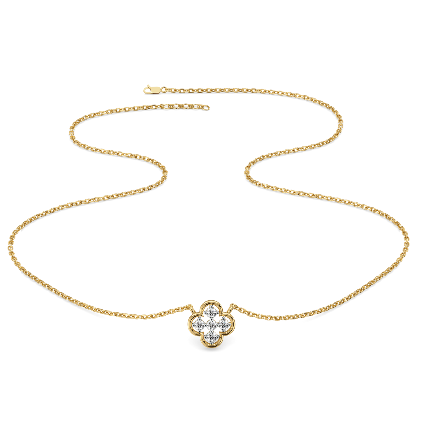 Clover Pendant - 18kt Gold Vermeil Lab Grown Diamond Necklace