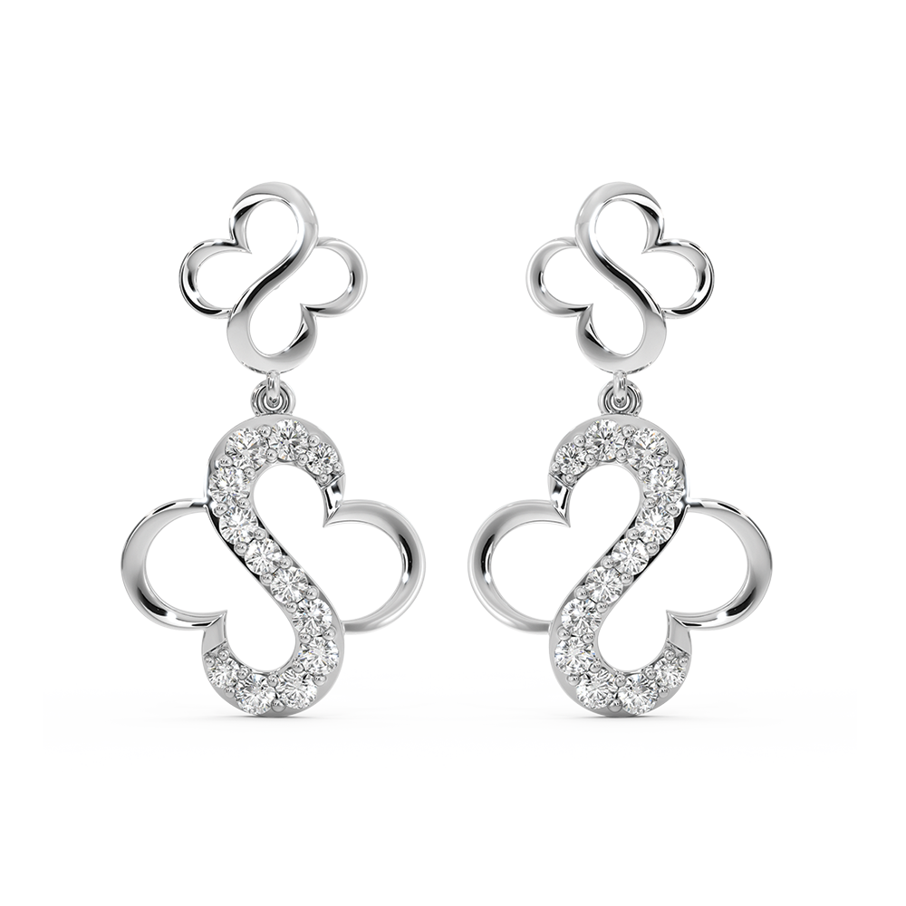 Clover S-Drops - 925 Sterling Silver Lab Grown Diamond Earrings