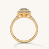 Crowned Marquise Pure Gold Lab Diamond Solitaire Ring - top view
