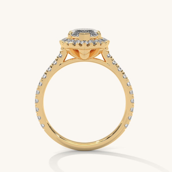 Crowned Marquise Pure Gold Lab Diamond Solitaire Ring - top view