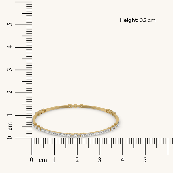 Side-by-Side Pure Gold Lab Grown Diamond Bangle