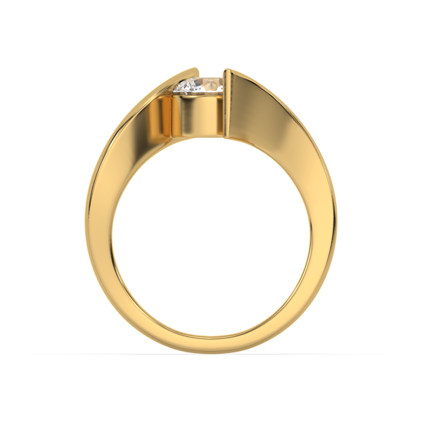 Lukson Curved Lab Grown Diamond Solitaire Ring in India