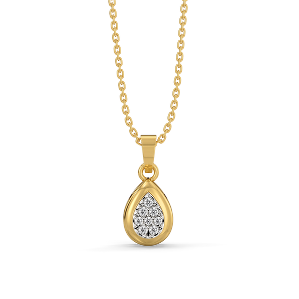 Lukson Glistening Raindrop Lab Grown Diamond Pendant Necklace