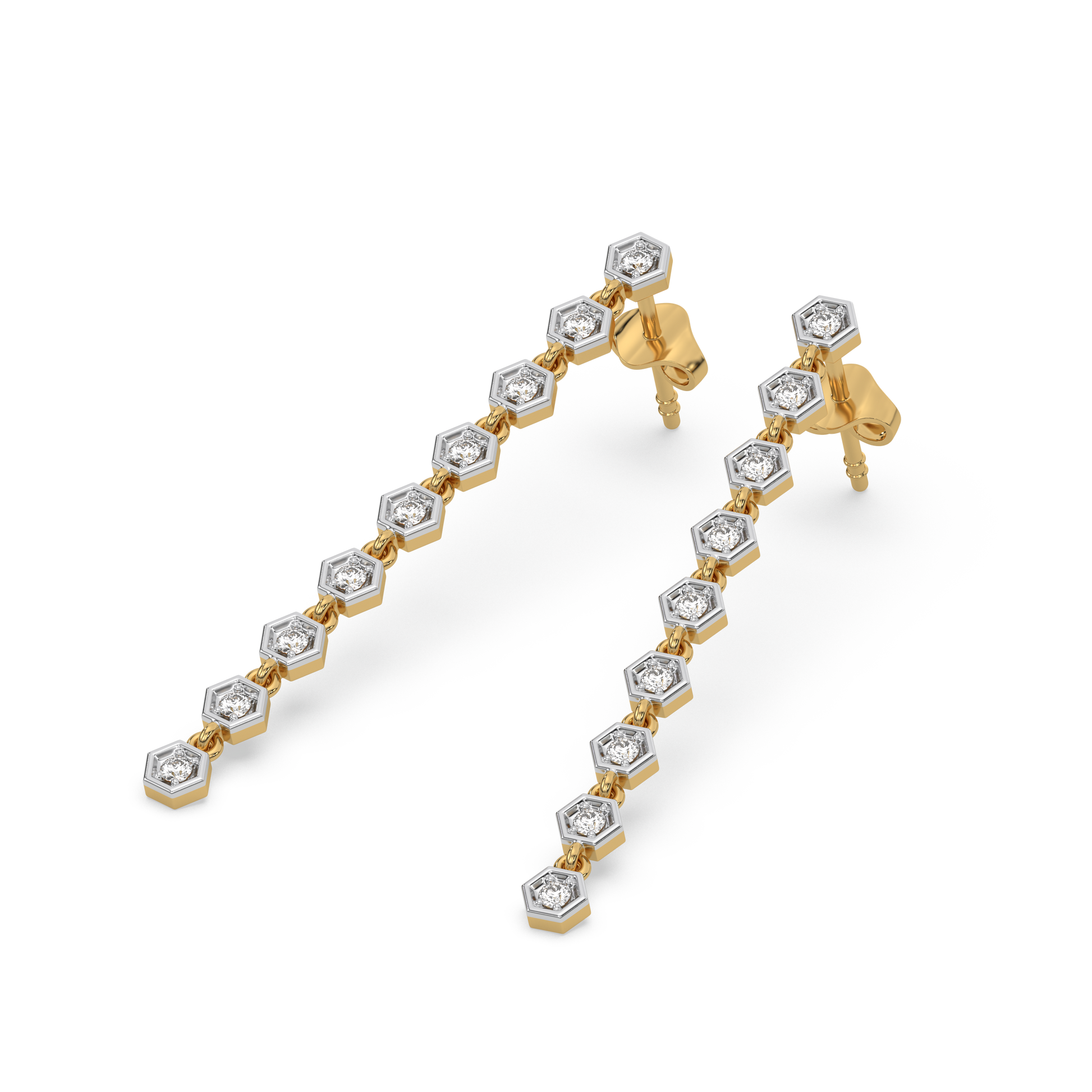 Lustrous Bezel - Lab Diamond Drop Earrings